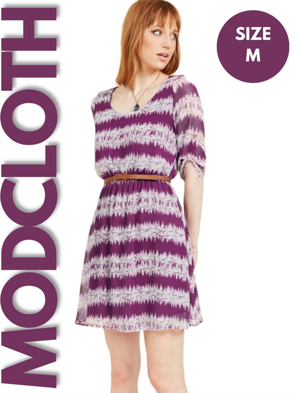 ModCloth Purple Mountain Dwelling Mini Dress Size M